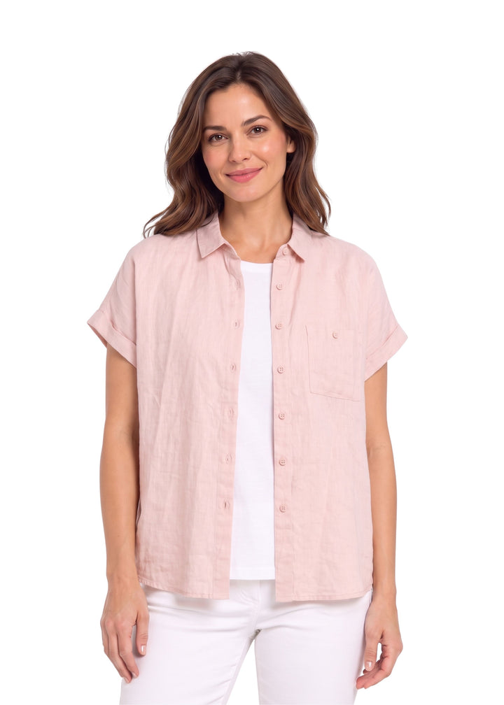 Nora Camp Shirt in Sandwashed Linen