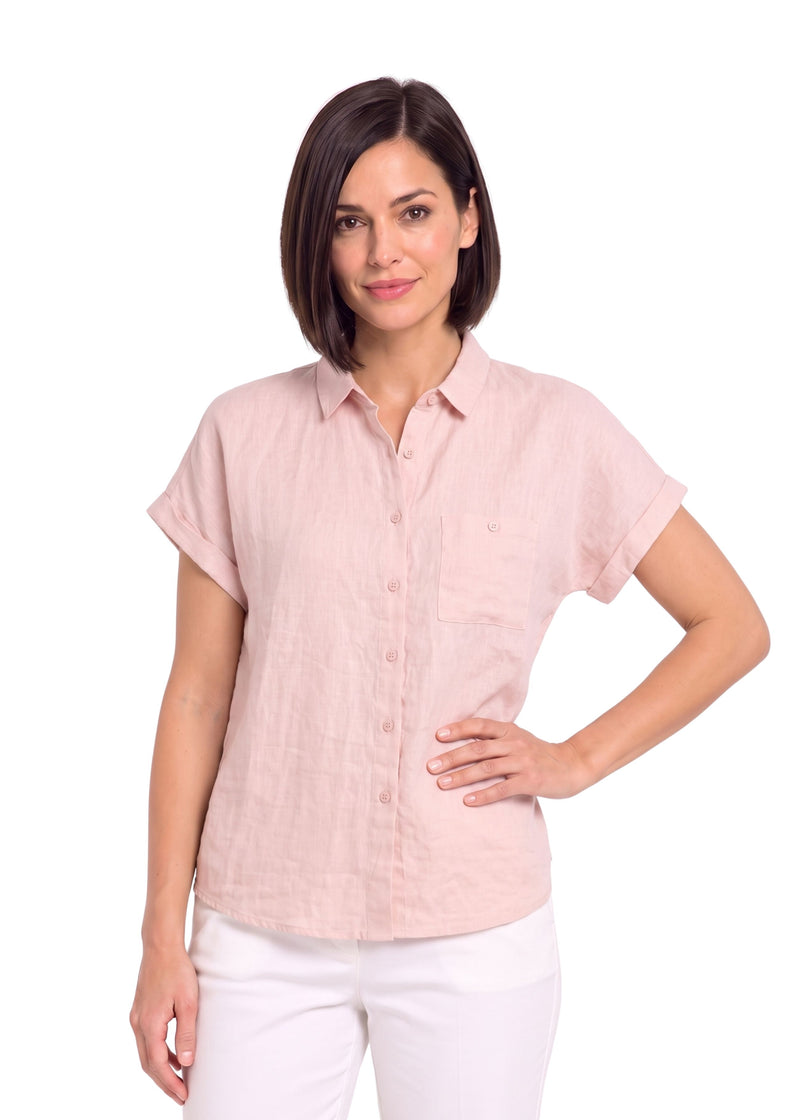 Nora Camp Shirt in Sandwashed Linen