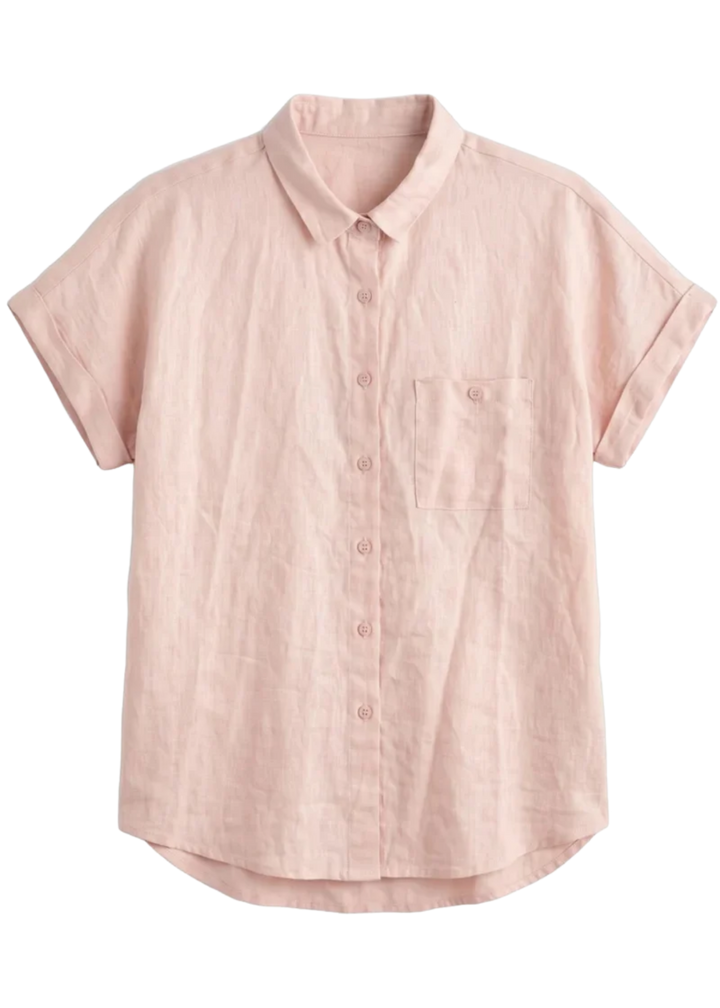 Nora Camp Shirt in Sandwashed Linen