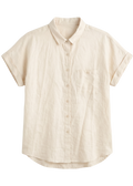 Nora Camp Shirt in Sandwashed Linen