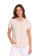 Nora Camp Shirt in Sandwashed Linen