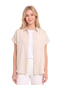 Nora Camp Shirt in Sandwashed Linen