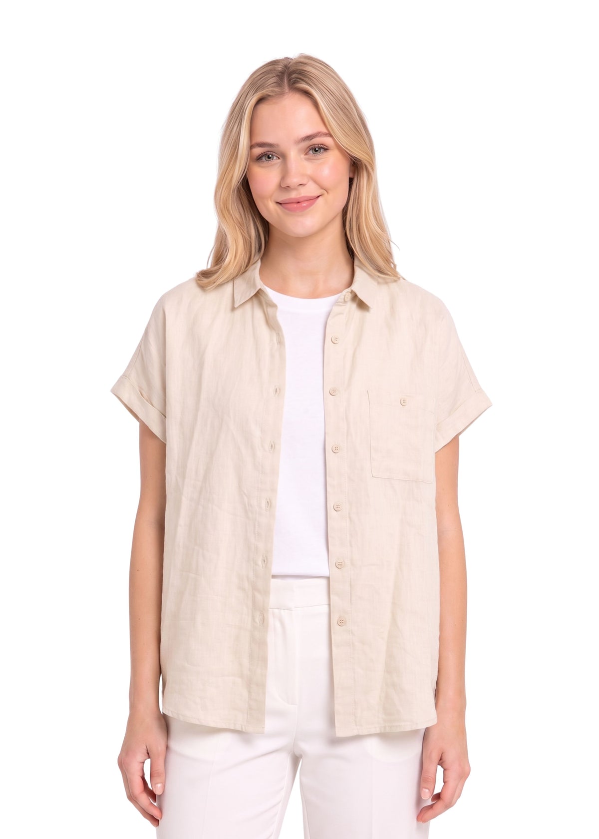 Nora Camp Shirt in Sandwashed Linen