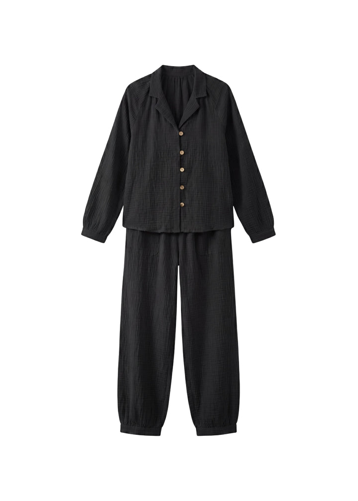 Notch Collar Lounge Set in Cotton