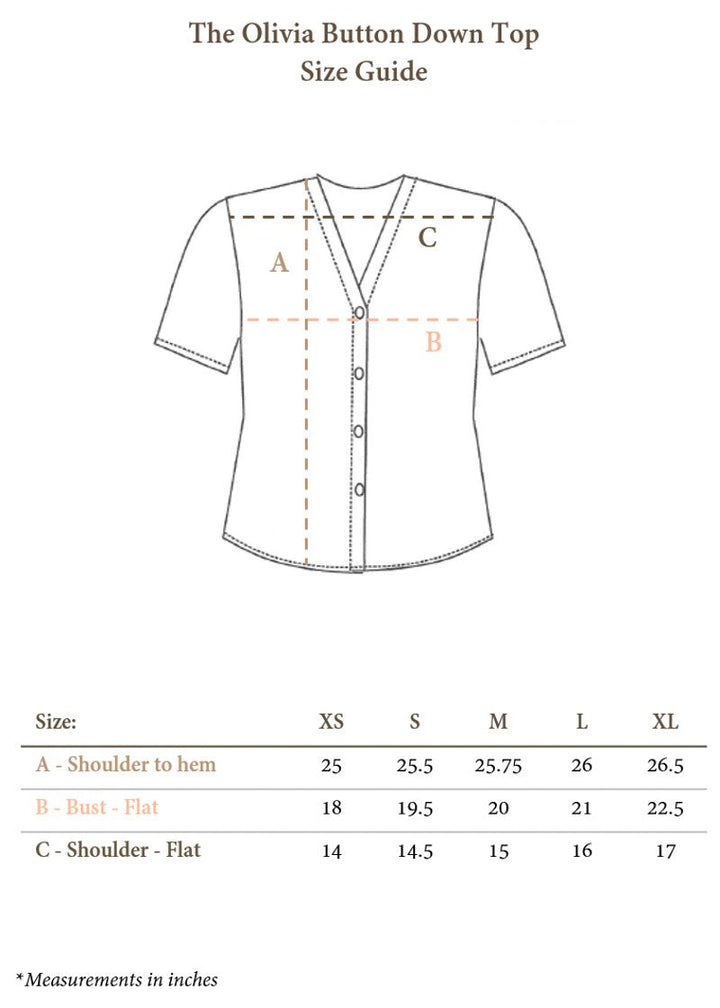 Olivia Button Down Top in Linen/Cotton