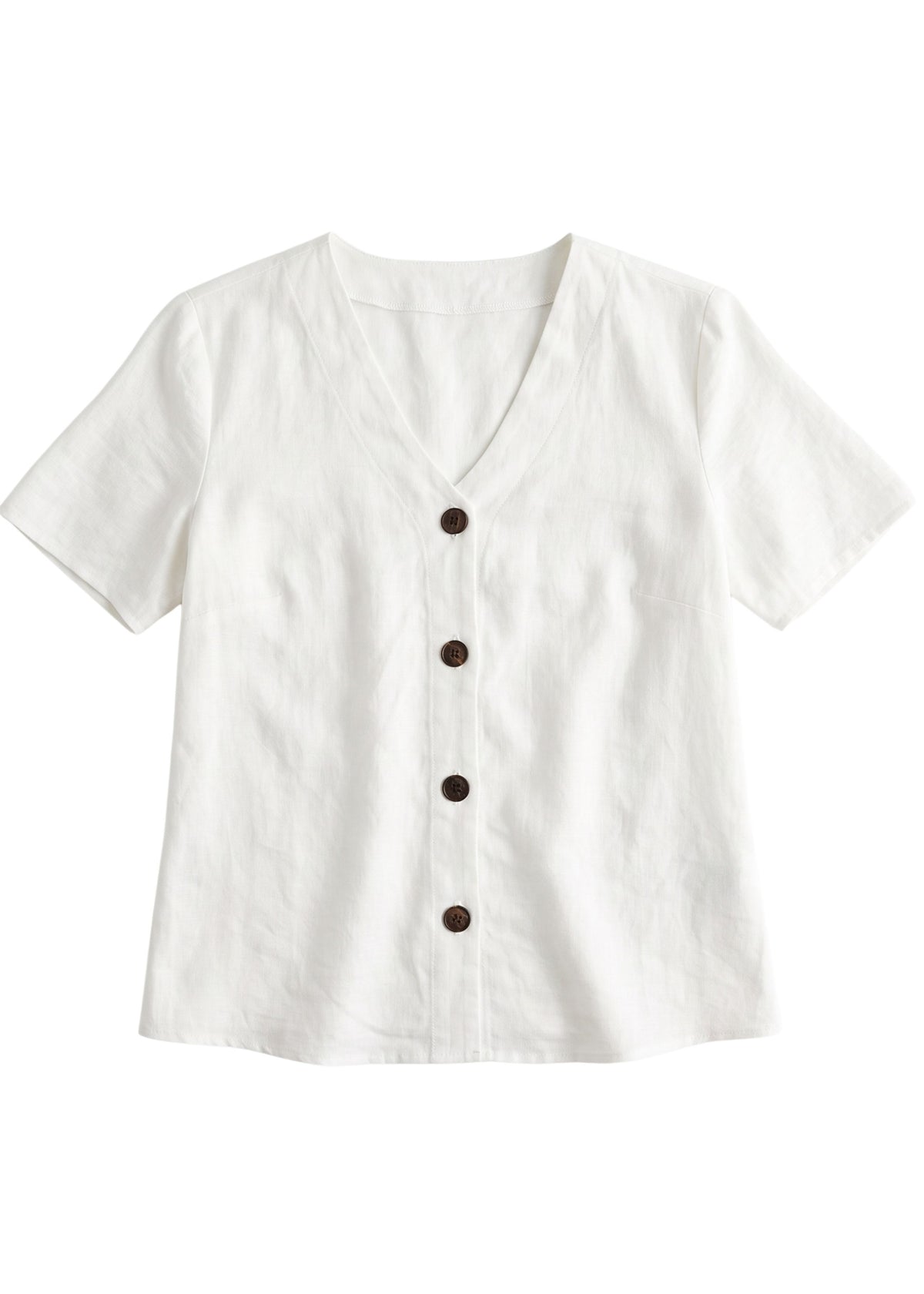Olivia Button Down Top in Sandwashed Linen