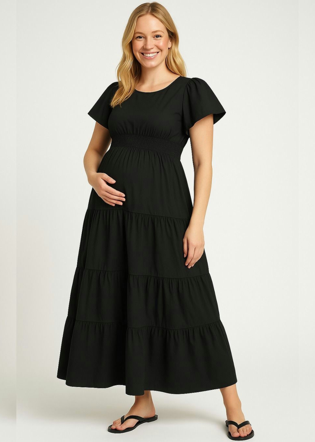 Comfort Maxi Cotton Poplin Tier Dress