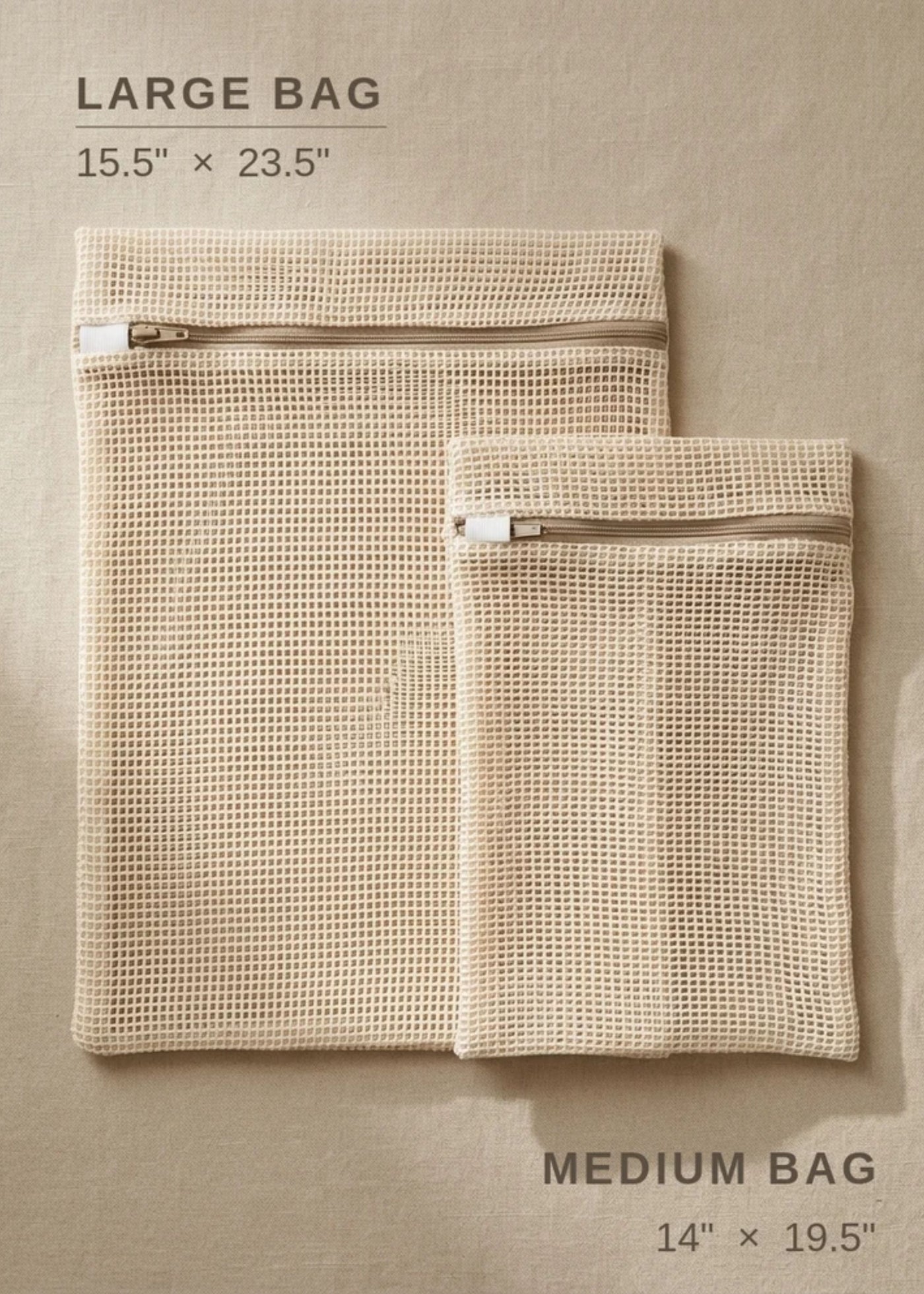 Organic Cotton Mesh Wash Bags — Set of 2