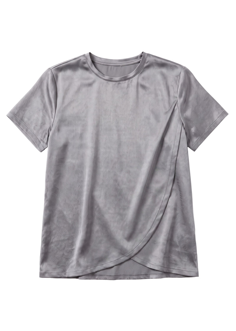 Overlap Nursing Top in Cotton Sateen