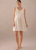 Oversized Drawstring-Neck Linen Mini Dress