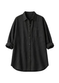 Oversized Button-Down Shirt in Linen