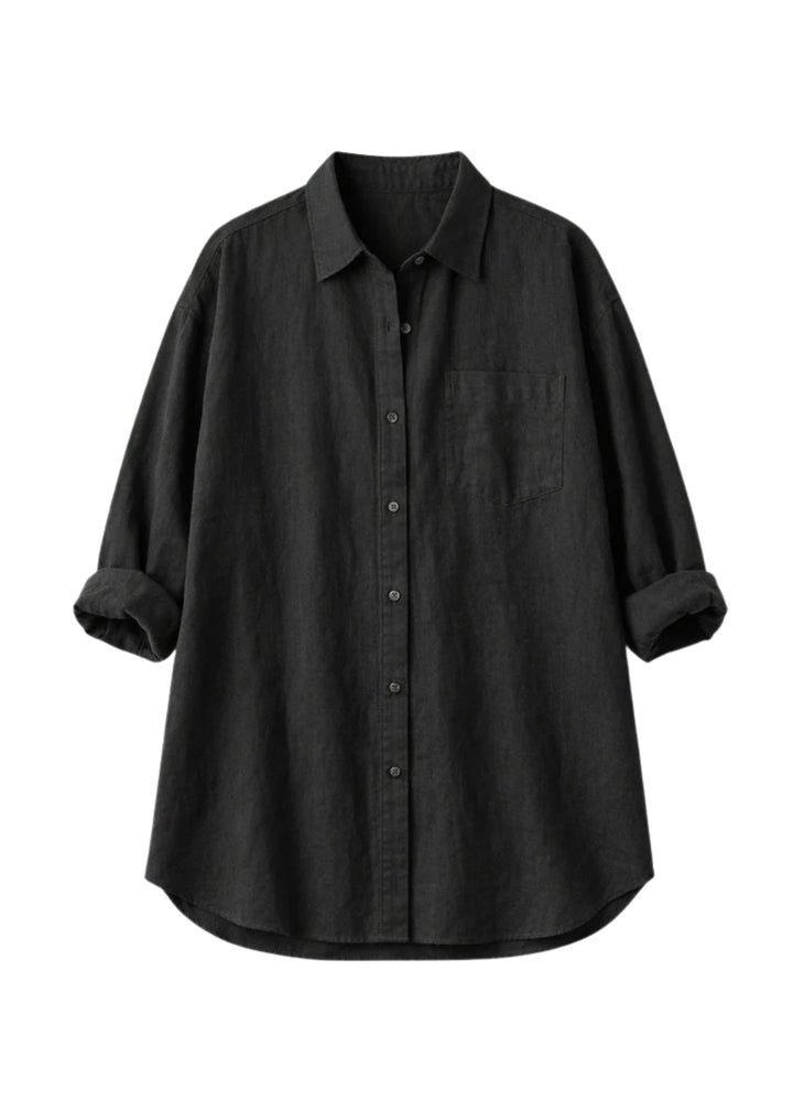 Oversized Button-Down Shirt in Linen