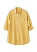 Oversized Button-Down Shirt in Linen
