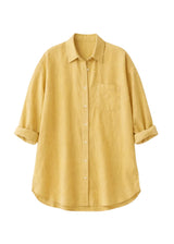Oversized Button-Down Shirt in Linen