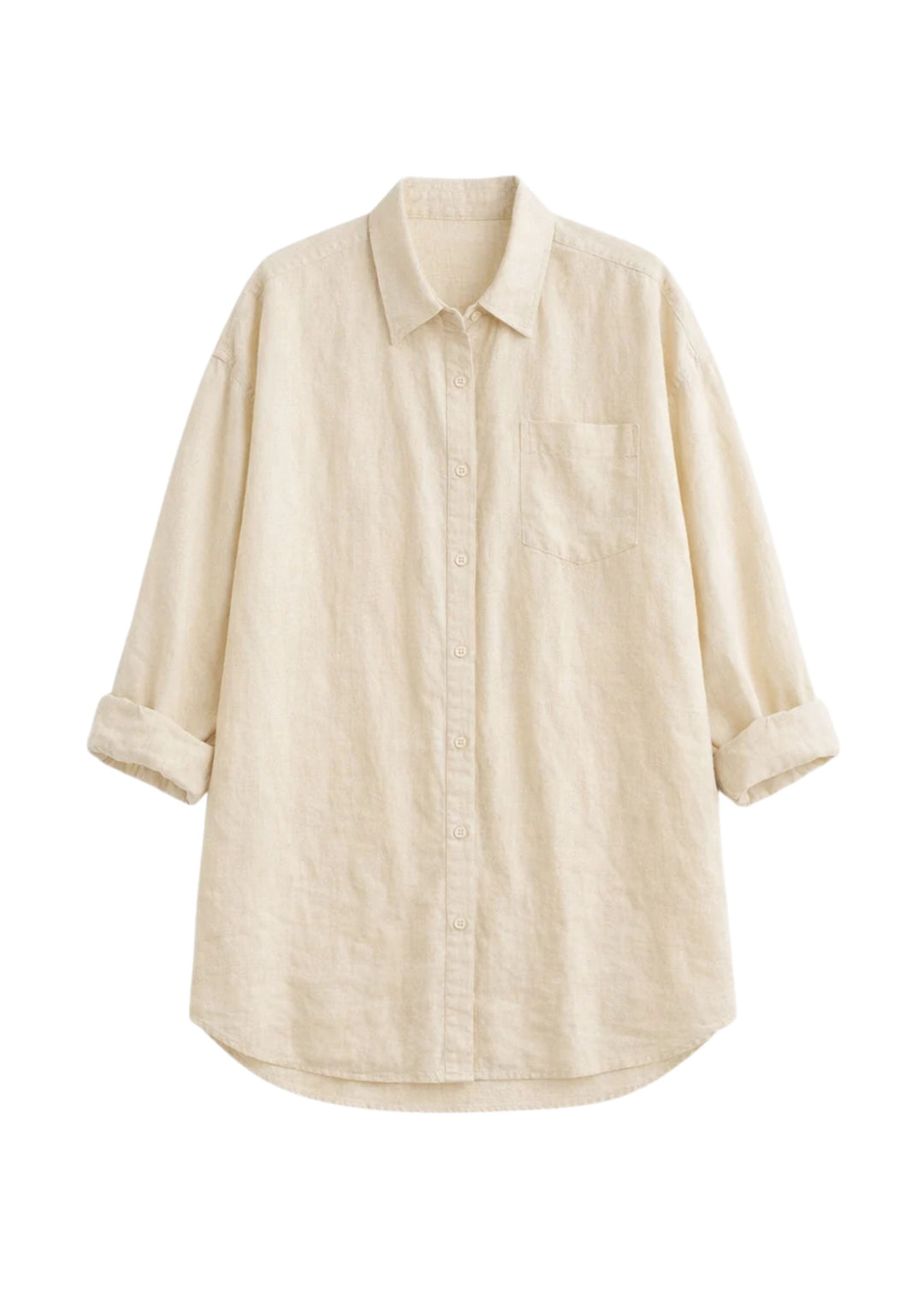Oversized Button-Down Shirt in Linen