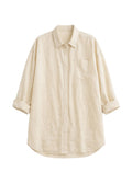 Oversized Button-Down Shirt in Linen