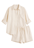 Oversized Co-ord in Sandwashed Linen