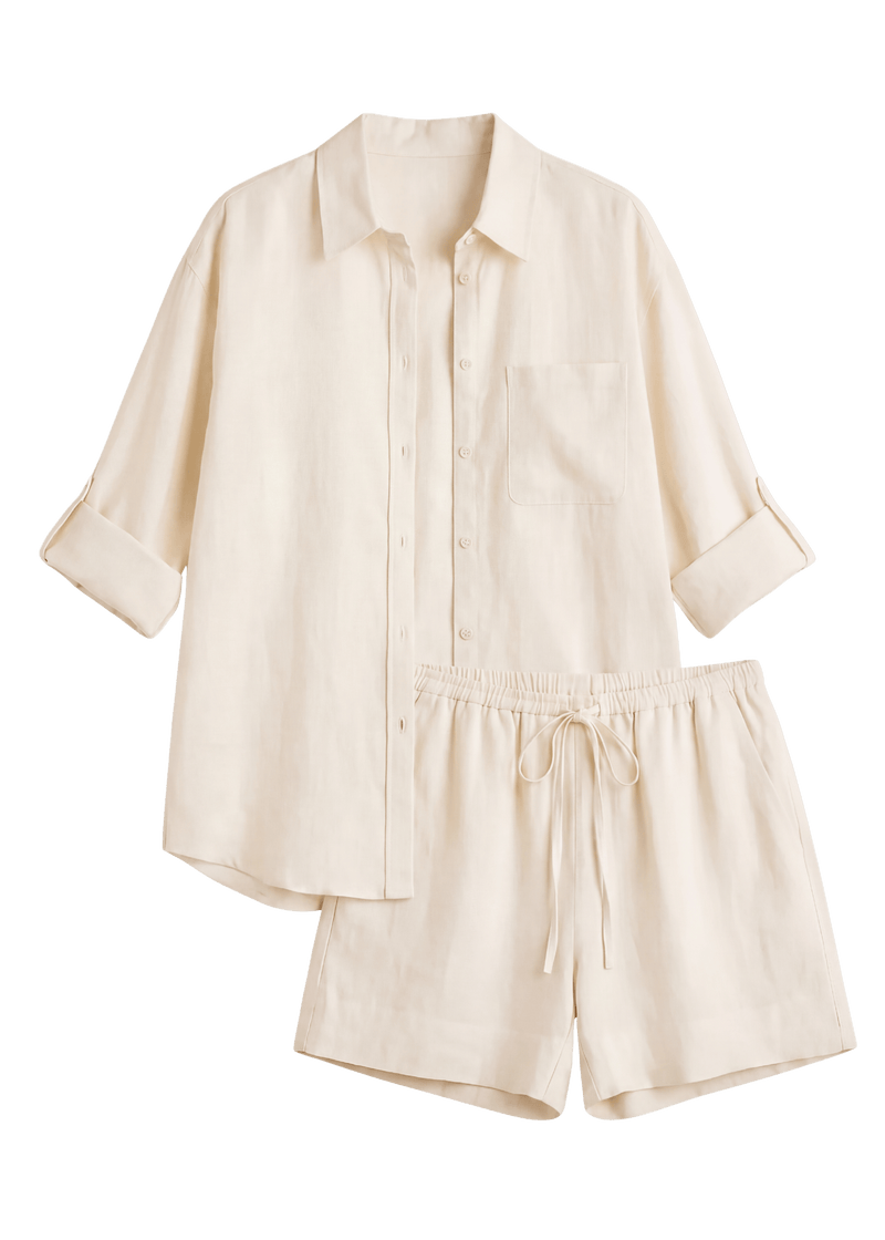 Oversized Co-ord in Sandwashed Linen