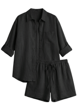 Oversized Co-ord in Sandwashed Linen
