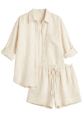 Oversized Co-ord in Sandwashed Linen