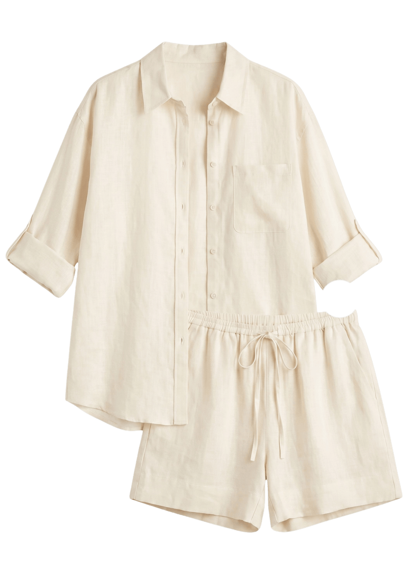 Oversized Co-ord in Sandwashed Linen