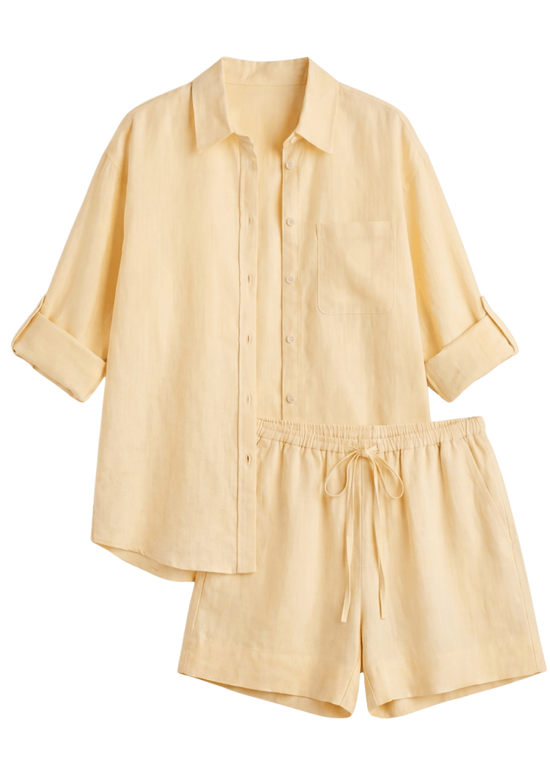 Oversized Co-ord in Sandwashed Linen