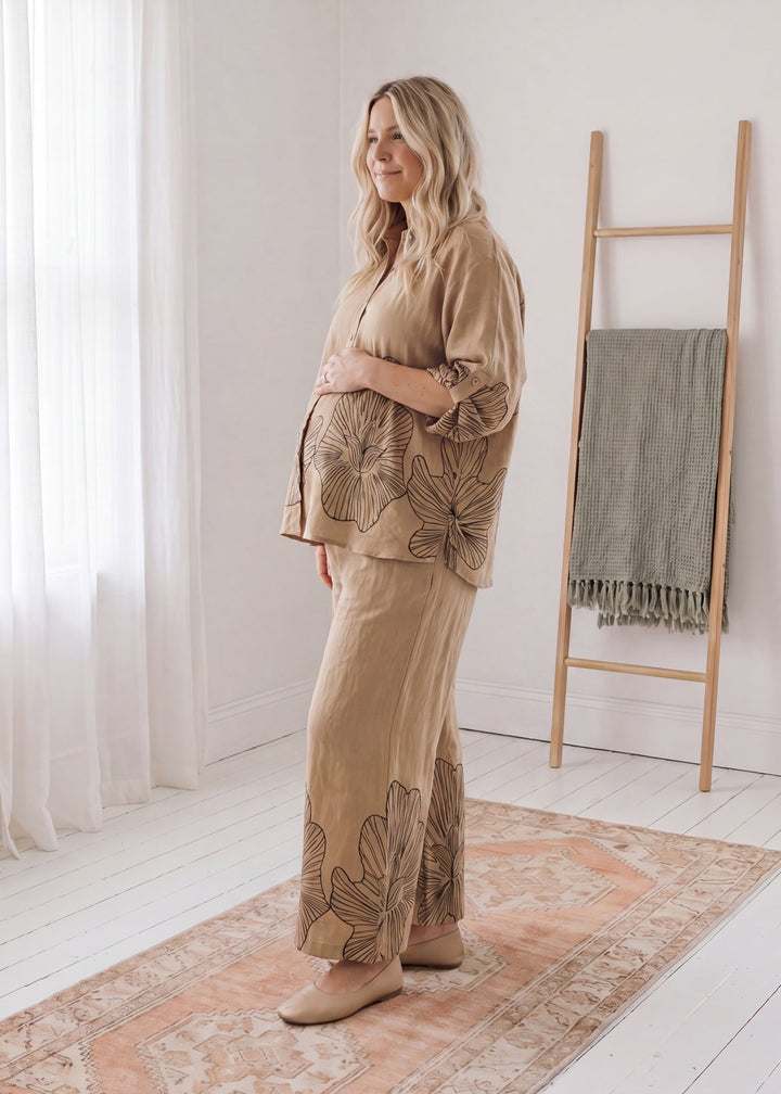 Oversized Floral Print Smocked Set - Final Sale