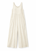 Wide-Leg Linen Maternity Jumpsuit in Linen in Natural — flat lay
