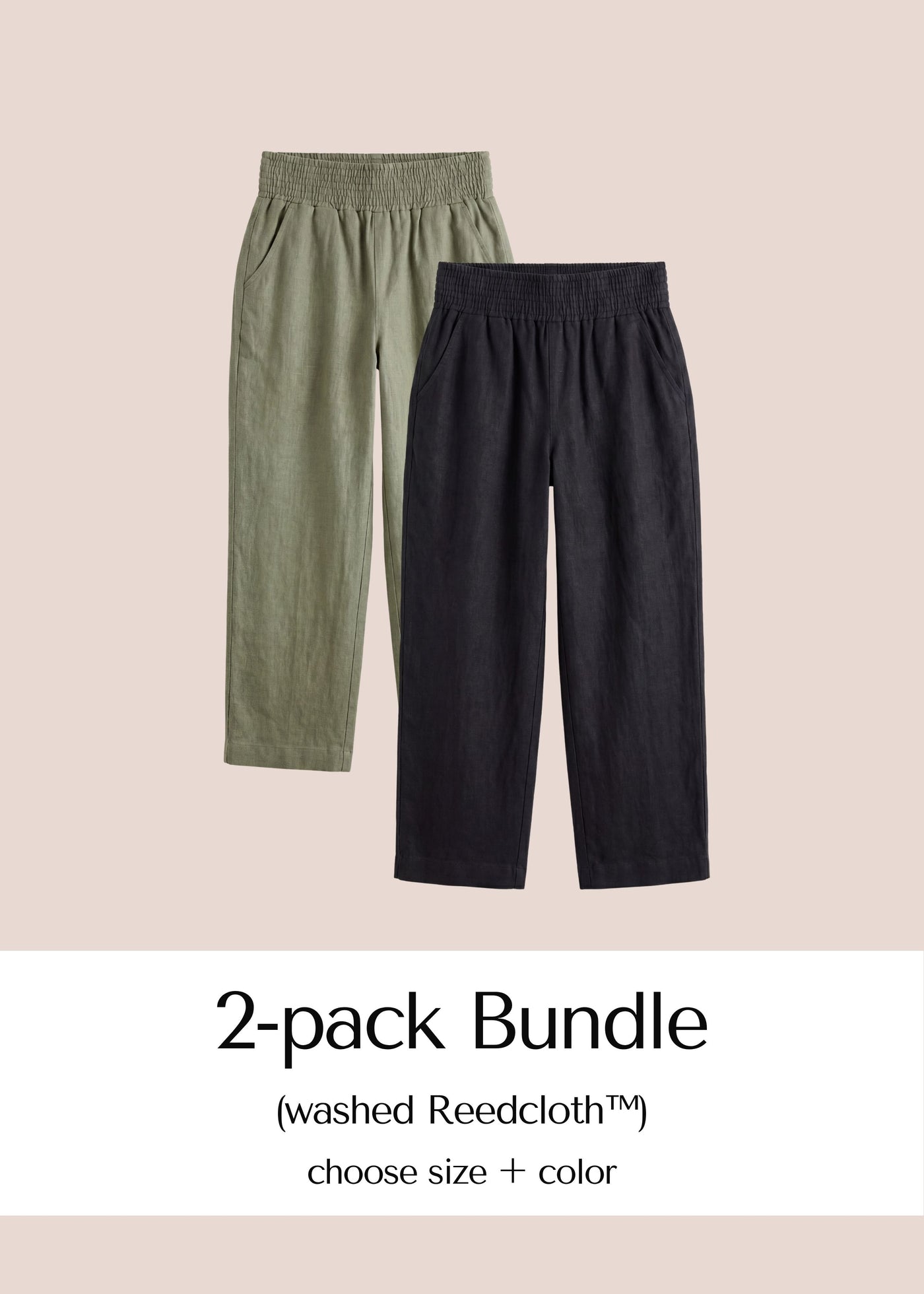 Garment Washed Reedcloth Pant 2-Pack