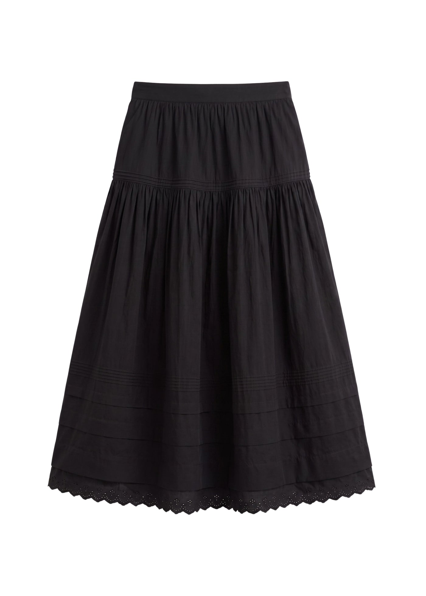 Pintuck Eyelet Skirt