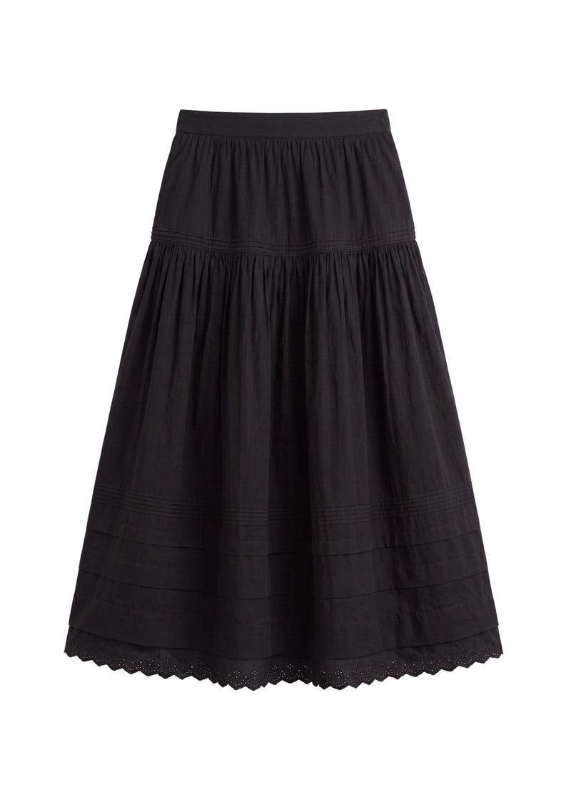 Pintuck Eyelet Skirt