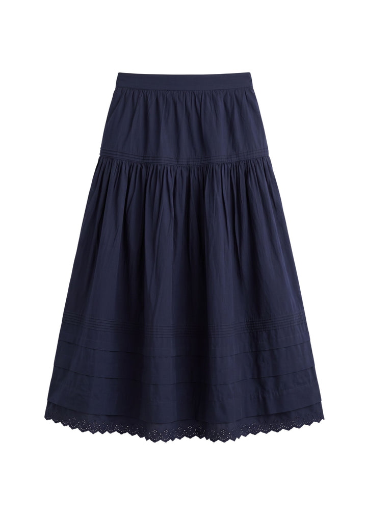 Pintuck Eyelet Skirt