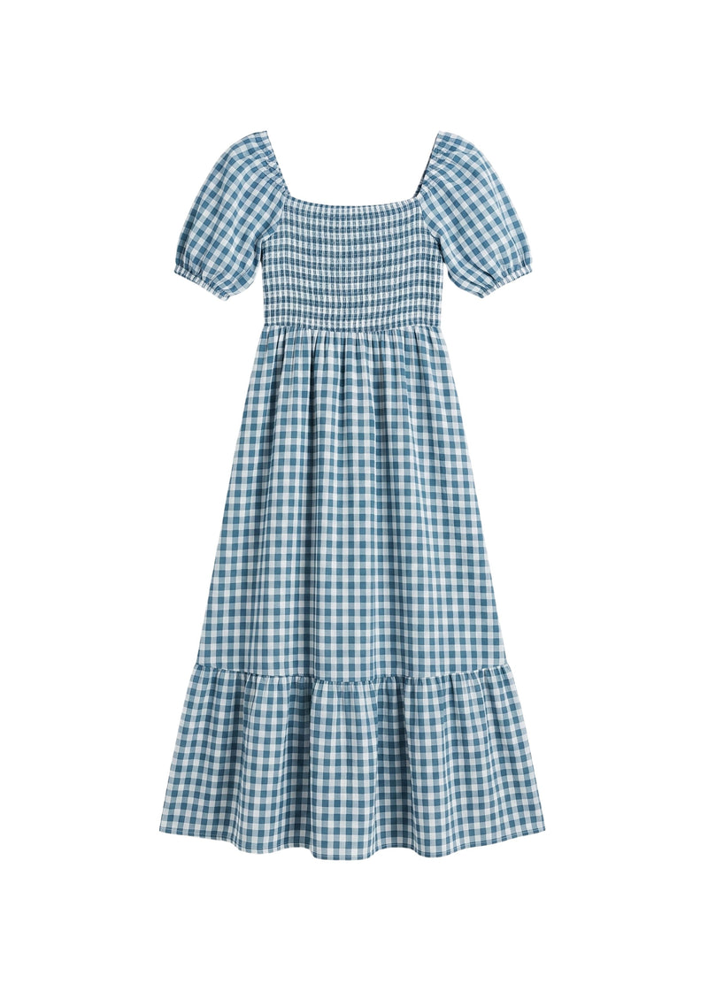 Puff Sleeve Gingham Dress