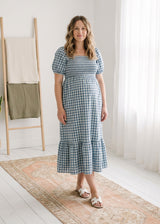 Puff Sleeve Gingham Dress