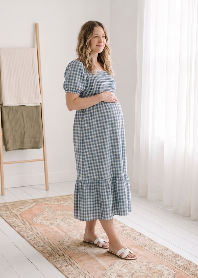 Puff Sleeve Gingham Dress