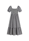 Puff Sleeve Gingham Dress