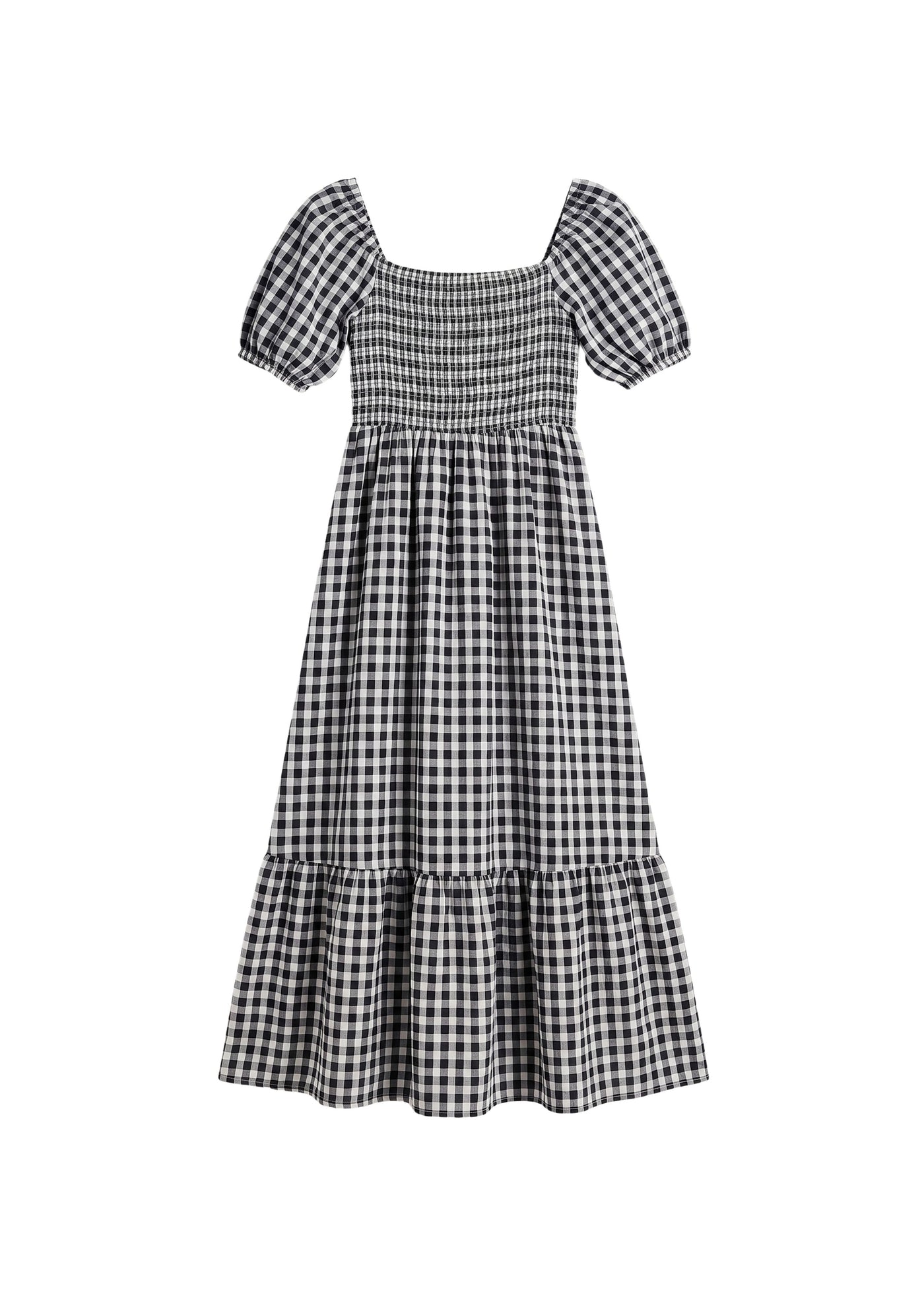 Puff Sleeve Gingham Dress
