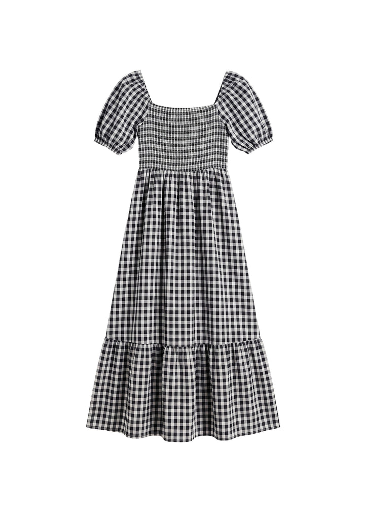 Puff Sleeve Gingham Dress