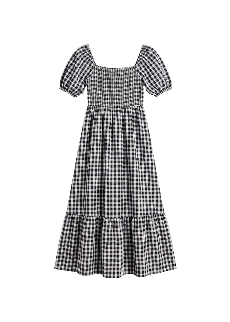 Puff Sleeve Gingham Dress