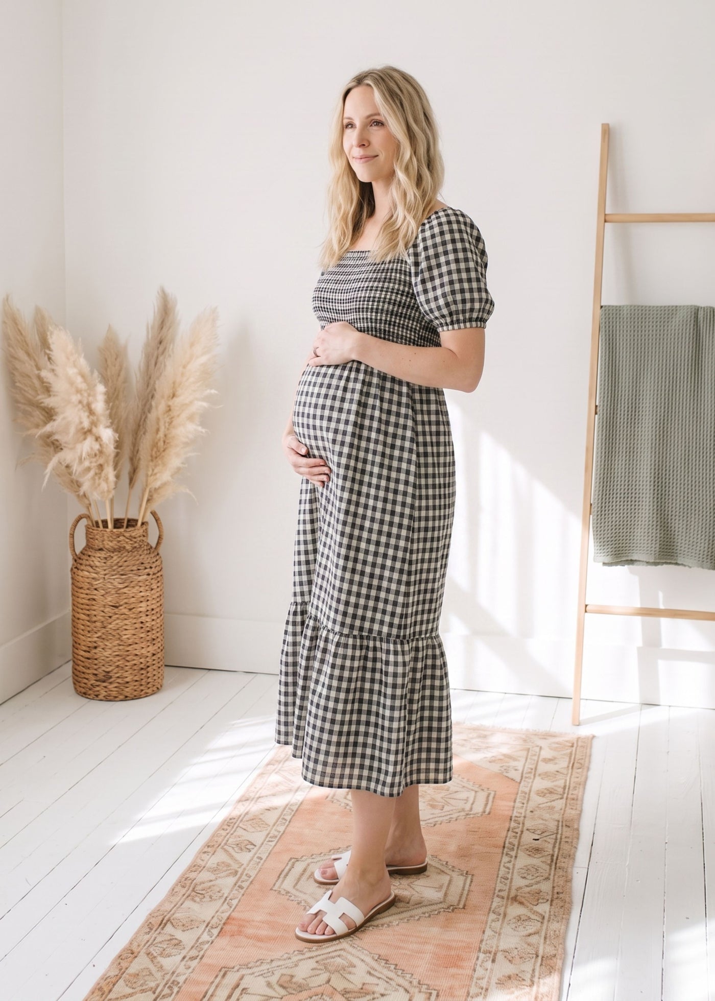 Puff Sleeve Gingham Dress