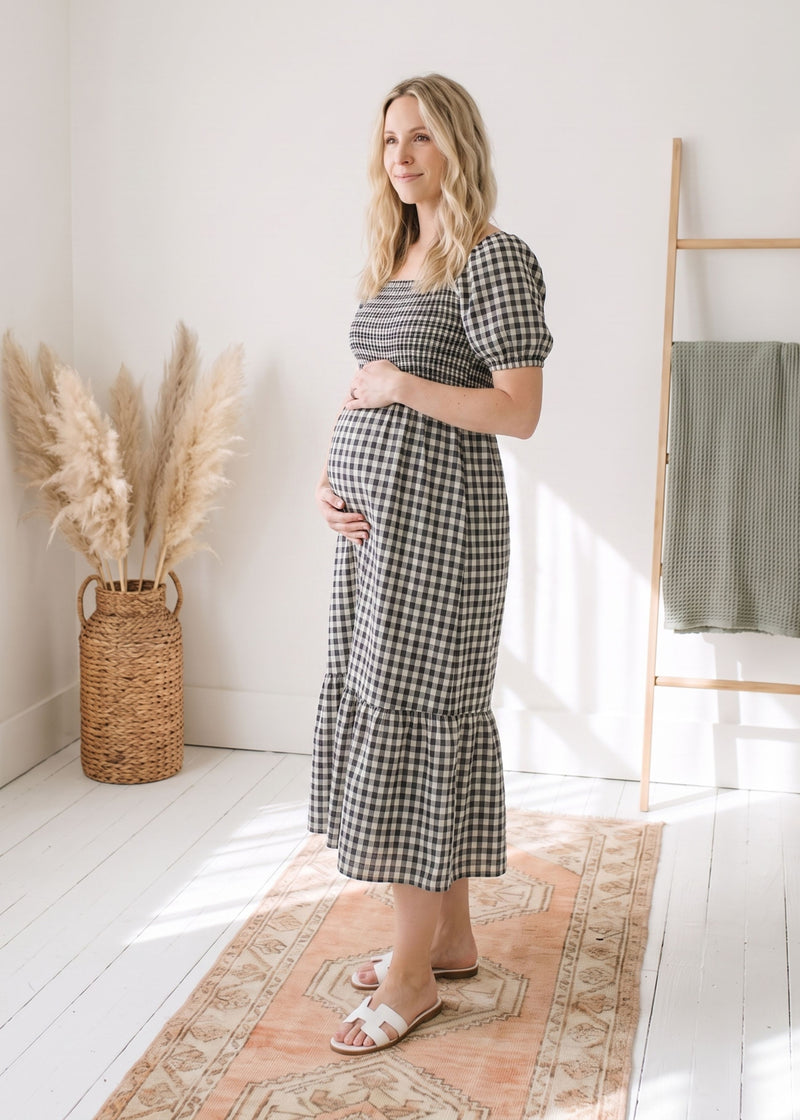 Puff Sleeve Gingham Dress