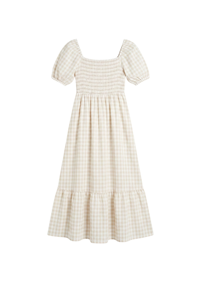 Puff Sleeve Gingham Dress