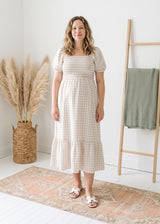 Puff Sleeve Gingham Dress