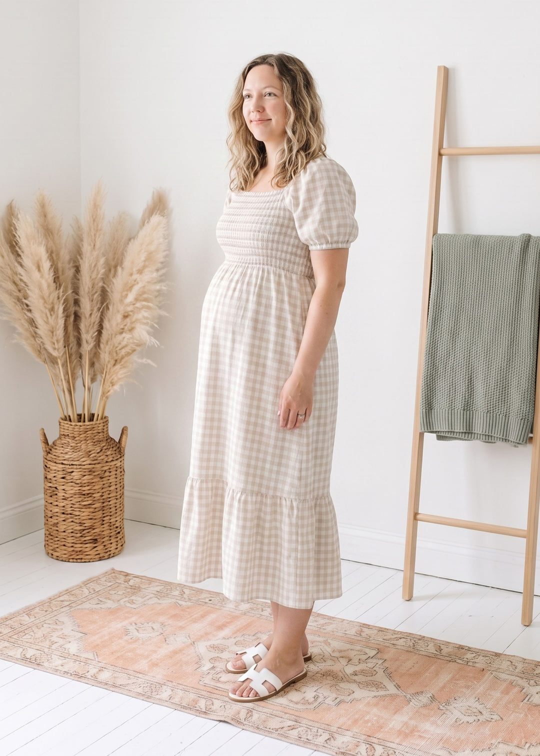 Puff Sleeve Gingham Dress
