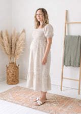 Puff Sleeve Gingham Dress