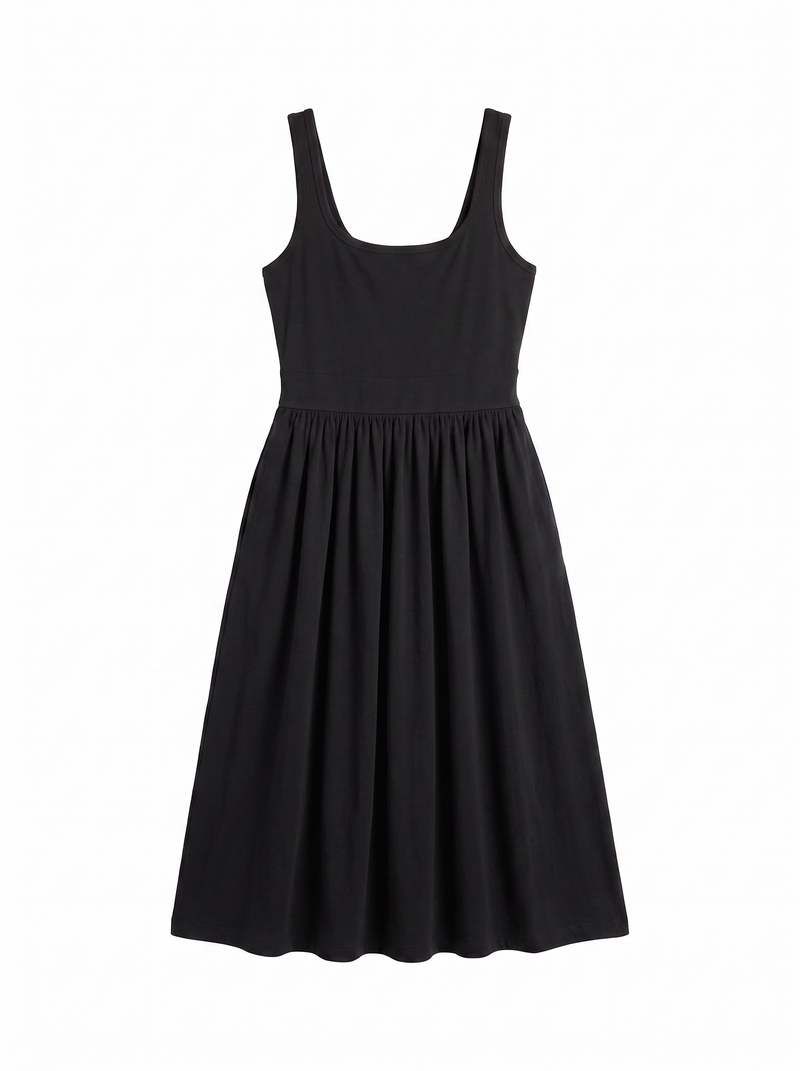 Pull-Down Midi Dress