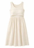 Lift-up cotton nursing dress in Natural — flat lay