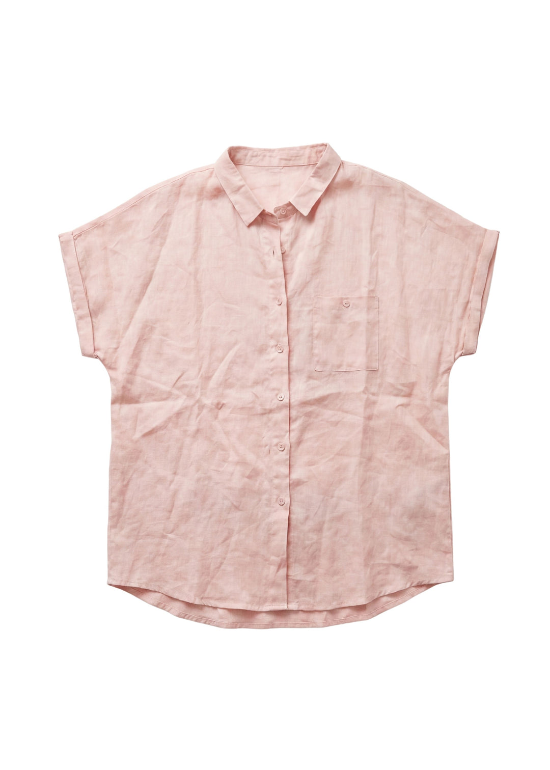 Relaxed Short Sleeve Shirt in Linen