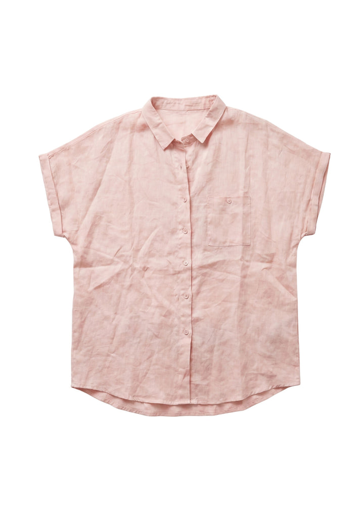 Relaxed Short Sleeve Shirt in Linen