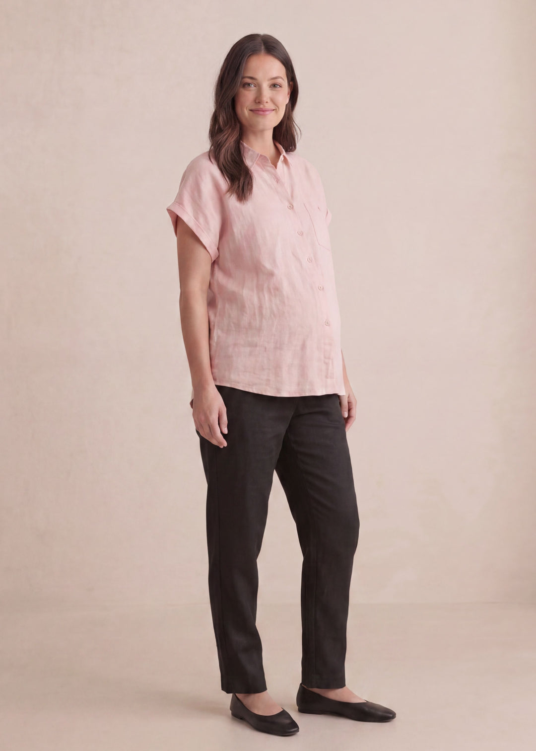 Relaxed Short Sleeve Shirt in Linen